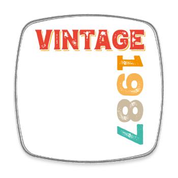 Vintage 1987 - Square fridge magnet - white - Front