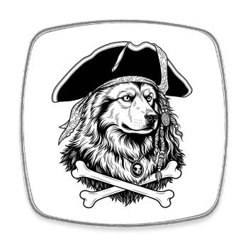 Eurasier | Pirate - Viereckiger Kühlschrankmagnet - Weiß - Vorne