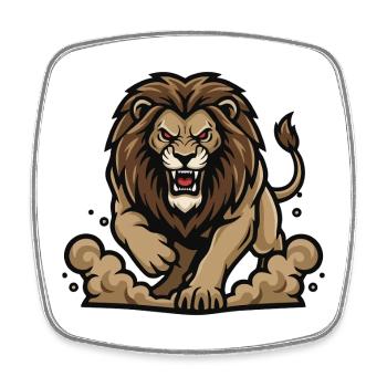 Lion Alpha Charge Lion Power Mascot - Square fridge magnet - white - Front