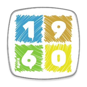 66. Geburtstag Farbige Patches since 04/1960 - Viereckiger Kühlschrankmagnet - Weiß - Vorne