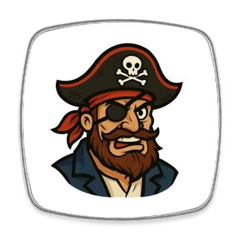 Pirate Captain Eye Patch - Square fridge magnet - white - Front