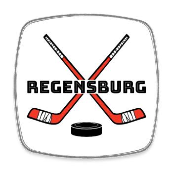 Regensburg Eishockey - Viereckiger Kühlschrankmagnet - Weiß - Vorne