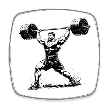 Illustration de l’haltérophilie Strongman - Magnet carré - blanc - Devant