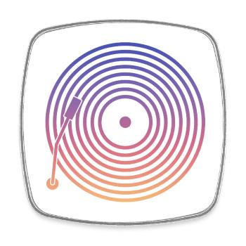 DJ Vinyl Musik - Viereckiger Kühlschrankmagnet - Weiß - Vorne