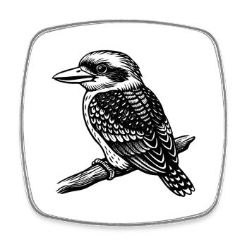 Kookaburra - Viereckiger Kühlschrankmagnet - Weiß - Vorne