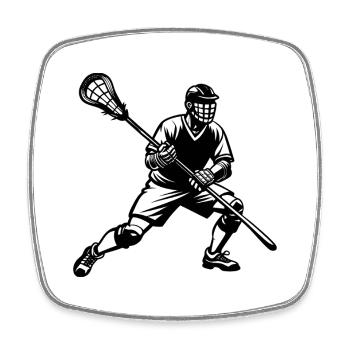 Lacrosse player - Square fridge magnet - white - Front