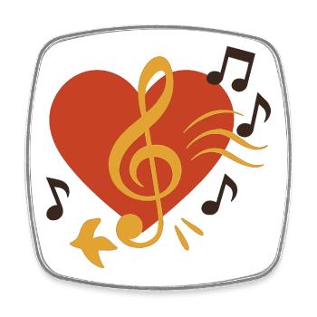 Musik fürs Herz - Viereckiger Kühlschrankmagnet - Weiß - Vorne