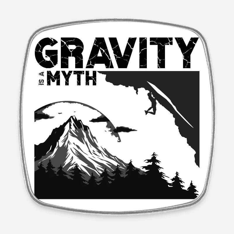 Gravity is a myth - Viereckiger Kühlschrankmagnet - Weiß