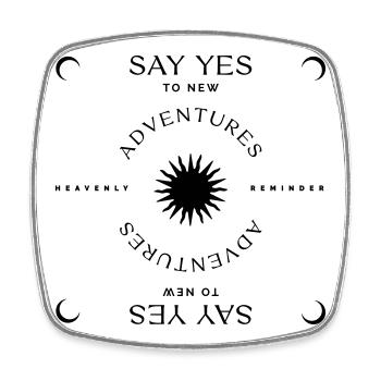 Say Yes to new Adventures - Viereckiger Kühlschrankmagnet - Weiß - Vorne