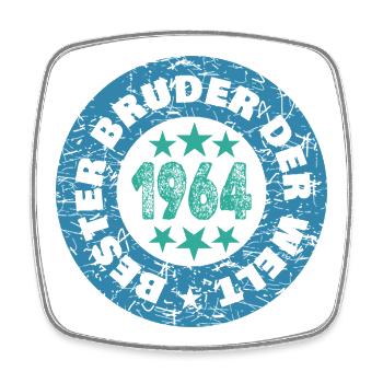 1964 - Viereckiger Kühlschrankmagnet - Weiß - Vorne