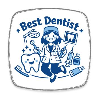 Meilleure femme dentiste - Magnet carré - blanc - Devant