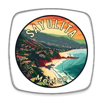 Erkunde das tropische Paradies Sayulita Mexiko - Viereckiger Kühlschrankmagnet - Weiß - Vorne