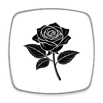 Full bloom rose - Square fridge magnet - white - Front