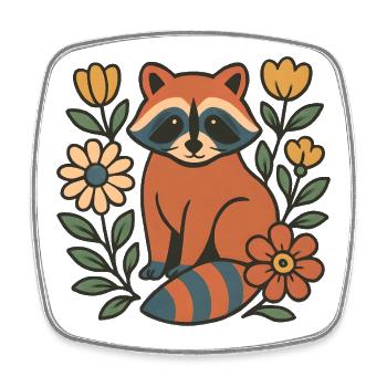 Fuchs im Blumengarten - Viereckiger Kühlschrankmagnet - Weiß - Vorne