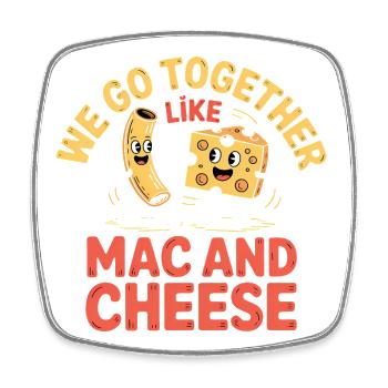 Mac and Cheese Best Friends Couple Design - Square fridge magnet - white - Front