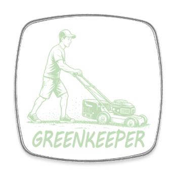 GREENKEEPER Leidenschaft Rasenpflege Garten - Viereckiger Kühlschrankmagnet - Weiß - Vorne