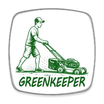 GREENKEEPER Leidenschaft Rasenpflege Garten - Viereckiger Kühlschrankmagnet - Weiß - Vorne