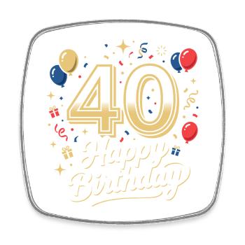 40e anniversaire 40 ans Joyeux Cadeau d’anniversaire - Magnet carré - blanc - Devant