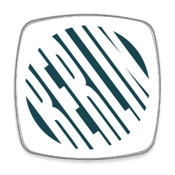 Berlin Strip Circle - Square fridge magnet - white - Front