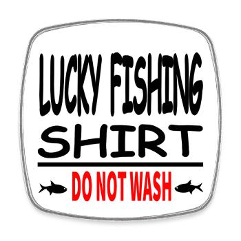 Angling - Square fridge magnet - white - Front