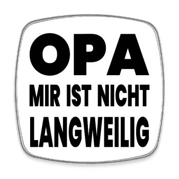 Opa - Viereckiger Kühlschrankmagnet - Weiß - Vorne