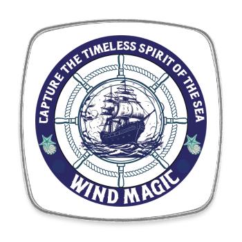 Seewindmagie – Segel der See - Viereckiger Kühlschrankmagnet - Weiß - Vorne