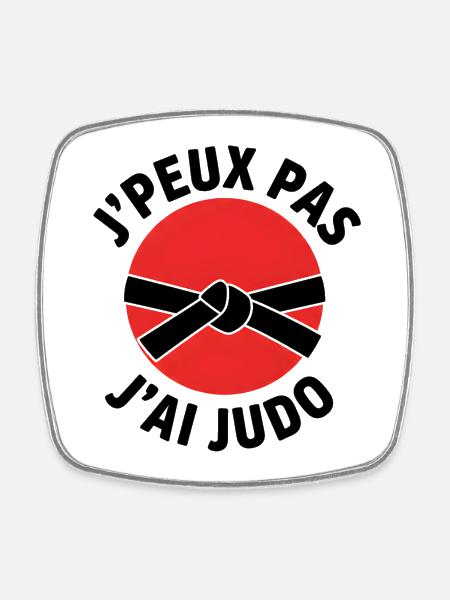 J'peux pas Judo Emblème Rouge - Magnet carré - blanc