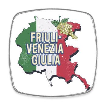 Friuli Venezia Giulia Italien Region Souvenir - Viereckiger Kühlschrankmagnet - Weiß - Vorne
