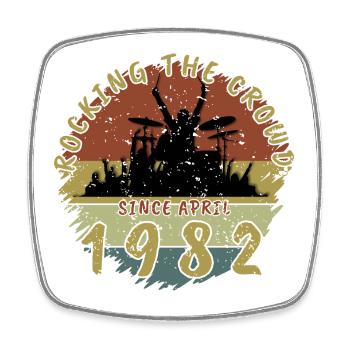 44th Birthday Rocking the crowd DRM 04/1982 - Square fridge magnet - white - Front
