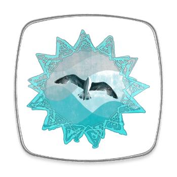 Meeresruf Segelvogel Mandala - Viereckiger Kühlschrankmagnet - Weiß - Vorne