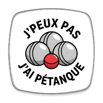 Jai Pétanque Boules Rire - Square fridge magnet - white - Front