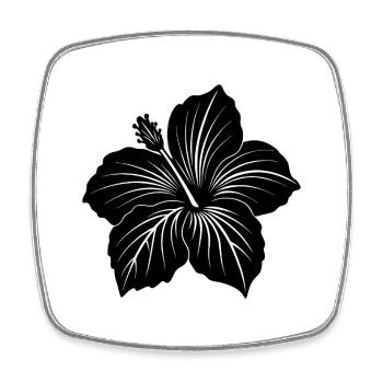 Hibiscus flower - Square fridge magnet - white - Front