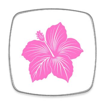 Hibiscus flower - Square fridge magnet - white - Front
