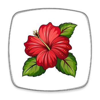 Hibiscus flower - Square fridge magnet - white - Front