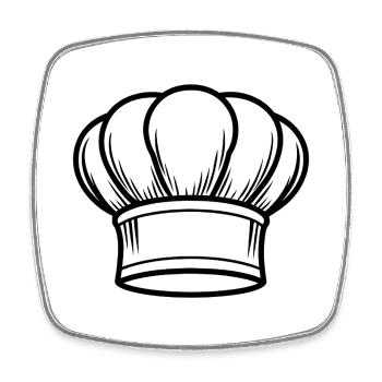 Chapeau de chef - Magnet carré - blanc - Devant
