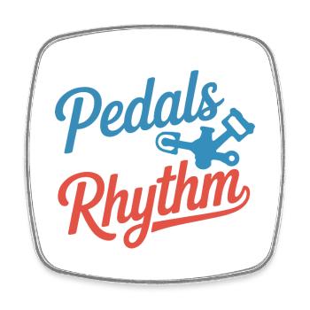 Künstlerisches Radfahren Meine Pedale kennen den Rhythmusprofi - Viereckiger Kühlschrankmagnet - Weiß - Vorne