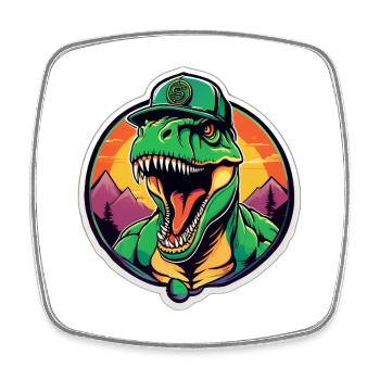 Dinosaur Sunset Headpiece - Square fridge magnet - white - Front
