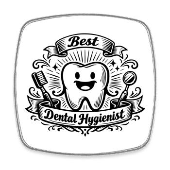 Best Dental Hygienist - Square fridge magnet - white - Front
