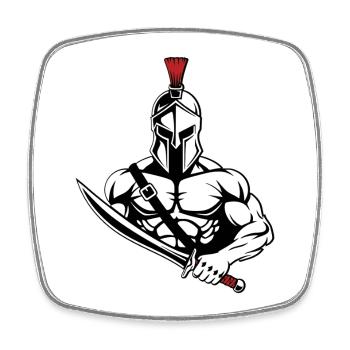Spartan Gladiator Sword Mascot Spartan Gym - Square fridge magnet - white - Front