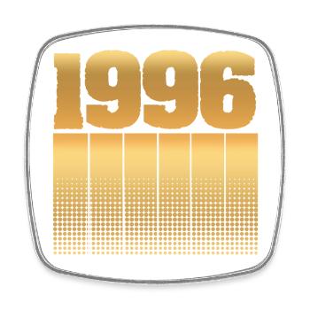 1996 - Square fridge magnet - white - Front