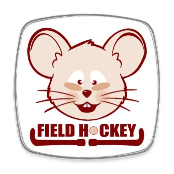 Field Hockey Kids Mouse - Square fridge magnet - white - Front