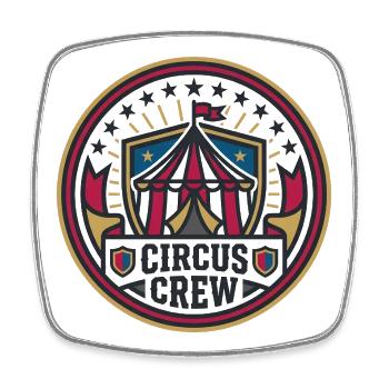 Circus Crew Funny Children's Circus - Square fridge magnet - white - Front