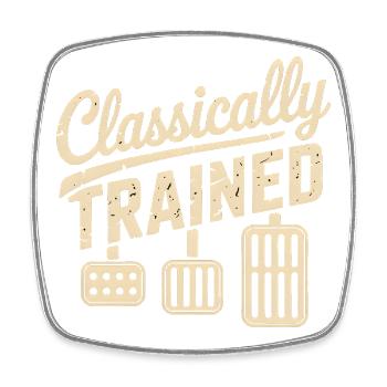 Classically Trained Auto Manual Transmission - Square fridge magnet - white - Front