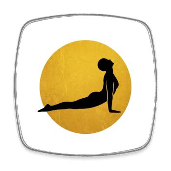 Heraufschauender Hund Yoga Silhouette Sonne - Viereckiger Kühlschrankmagnet - Weiß - Vorne
