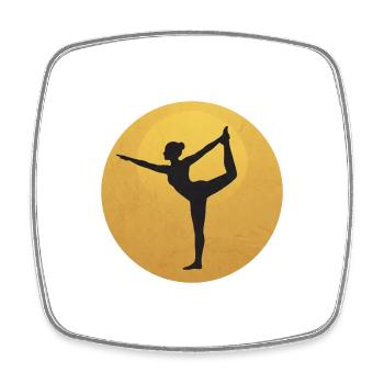 Natarajasana Yoga Tänzer Pose Silhouette - Viereckiger Kühlschrankmagnet - Weiß - Vorne