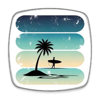 Retro Surfing Surfing Athlete Water Sports Surfer - Square fridge magnet - white - Front