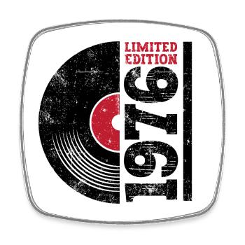 Vintage 1976 - Square fridge magnet - white - Front