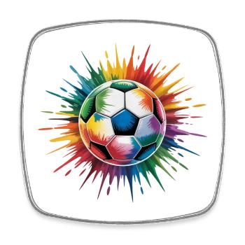 Fußball Ball Aquarell - Viereckiger Kühlschrankmagnet - Weiß - Vorne