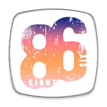 86 Eight Six 1986 - Square fridge magnet - white - Front