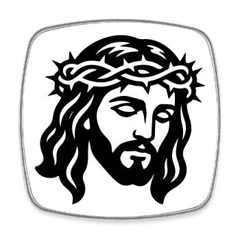 Jésus-Christ Head - Magnet carré - blanc - Devant